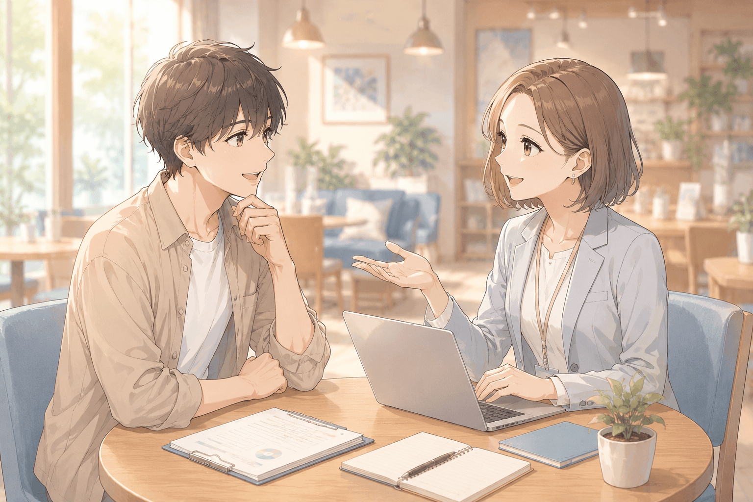 アドバイザーとの面談イラスト